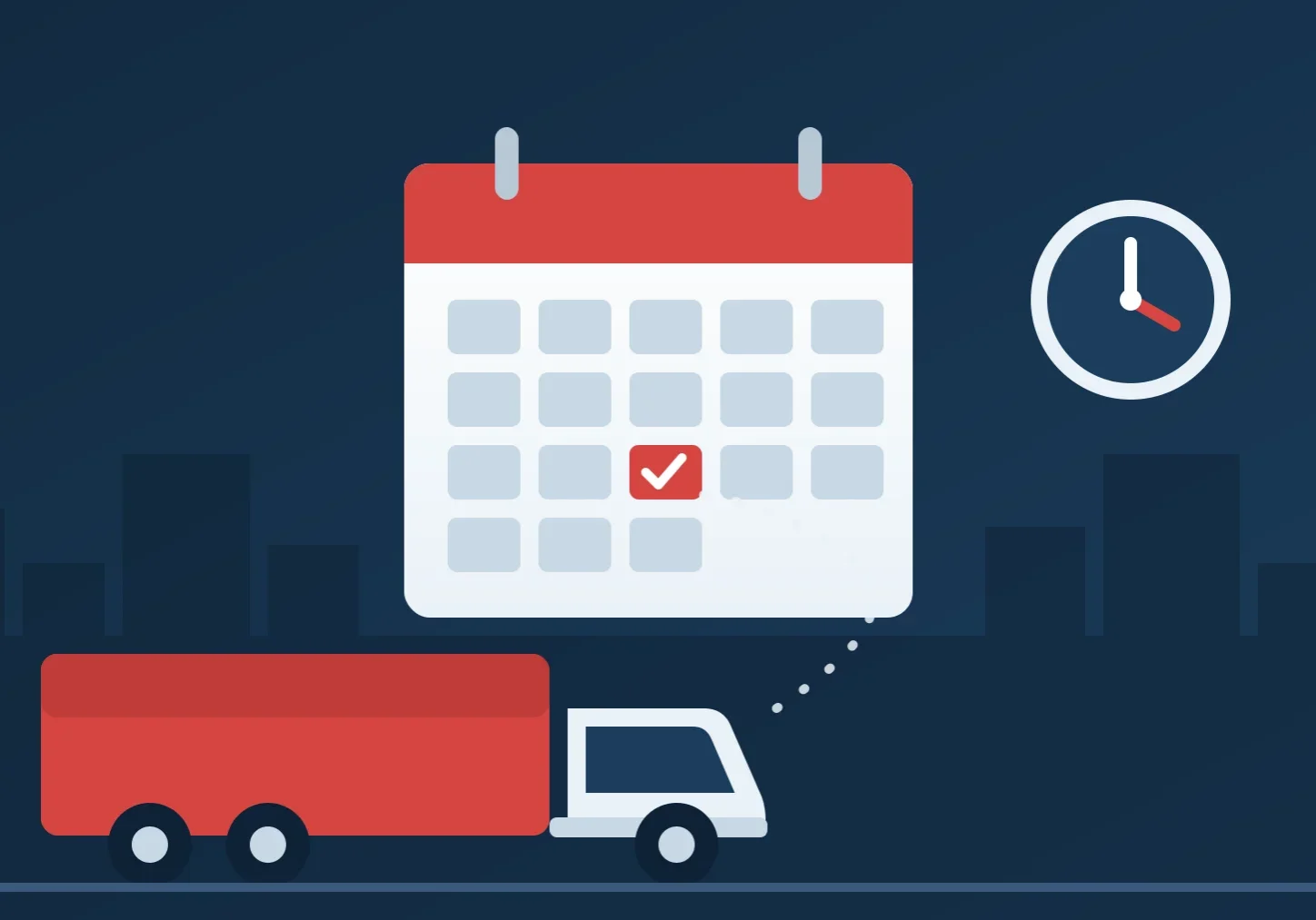 Calendar with a marked moving date and a moving truck, planning how far in advance to book movers in NYC