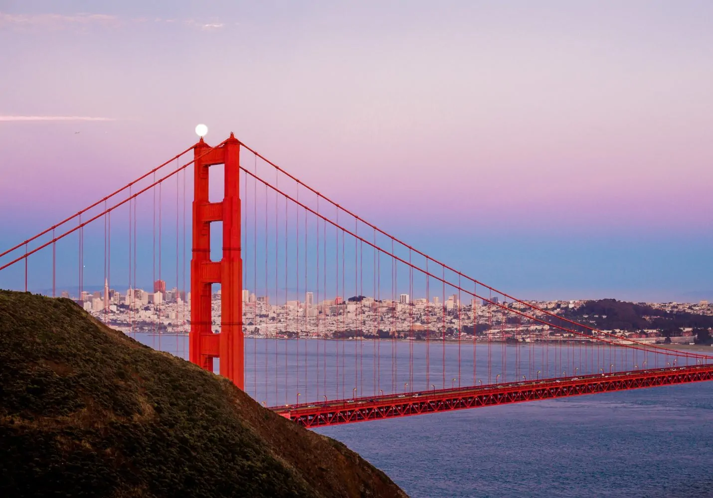 Golden Gate Bridge at Sunset, California